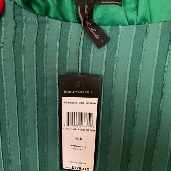 BCBGMAXAZRIA-Summer Dress Amazon Green Size: S NWT - Picture 4 of 4
